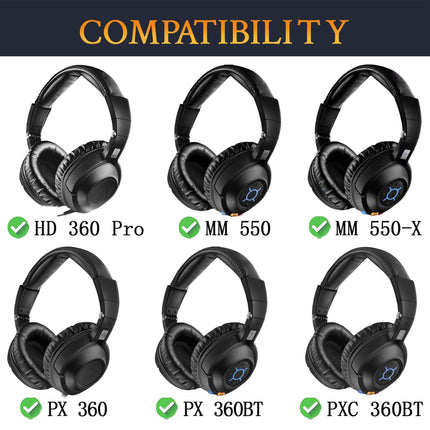 ULT Ultearpads.com Replacement Ear Pads for Sennheiser PXC360 BT(PXC 360BT), PX360/BT(PX 360/BT), MM550(MM550-X), HD360 Pro(HD 360 Pro) Headphones Ear Cushions, Headset Earpads, Ear Cups Cover Repair Parts