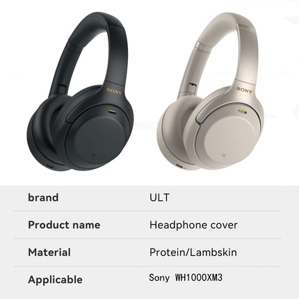 ULT Ultearpads.com Professional Earpads Cushions Replacement for Sony WH-1000XM3 (WH1000XM3) Over-Ear Headphones, Ear Pads with Softer Protein Leather & Australian sheepskin, Noise Isolation Memory Foam, Added Thickness