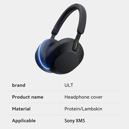 ULT Ultearpads.com Replacement Ear Pads Extra Thick Earpads for Sony WH1000XM5 - Soft PU Leather Cushions, Luxurious Noise Isolating Memory Foam, Added Thickness